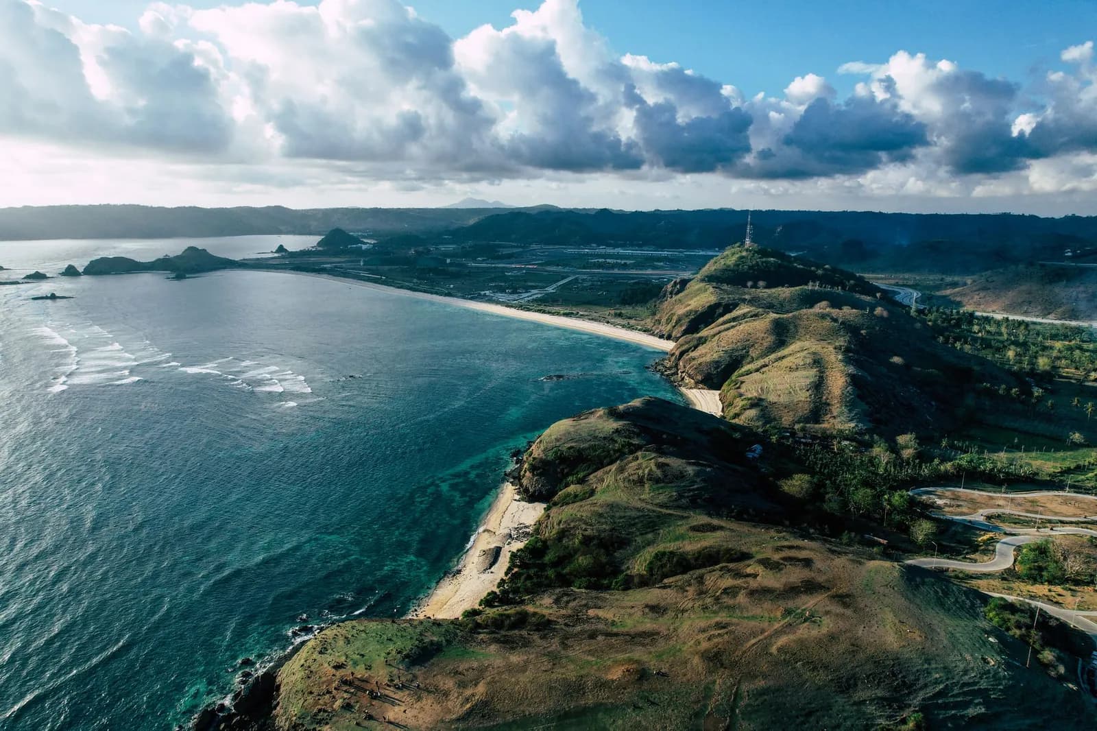Vue aérienne de la côte de Kuta Mandalika, Lombok